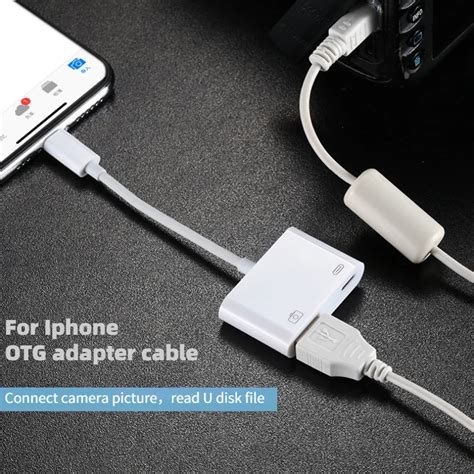 Rel Mpago Para USB Adaptador Conversor OTG IPhone Mouse Teclado