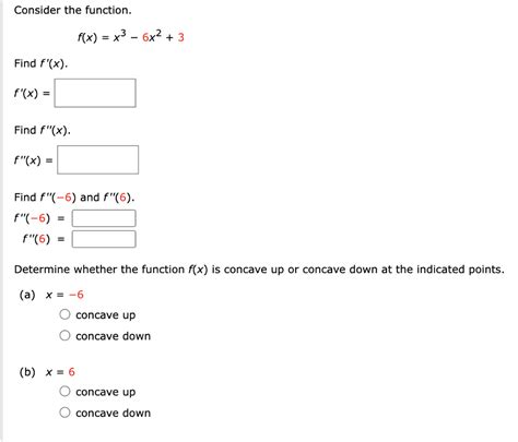 Solved Consider The Function Fxx3−6x23 Find F′x