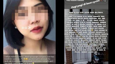 Istri Dibunuh Suami Depan Anak Balitanya Darah Sang Ibu Sempat Dibuat