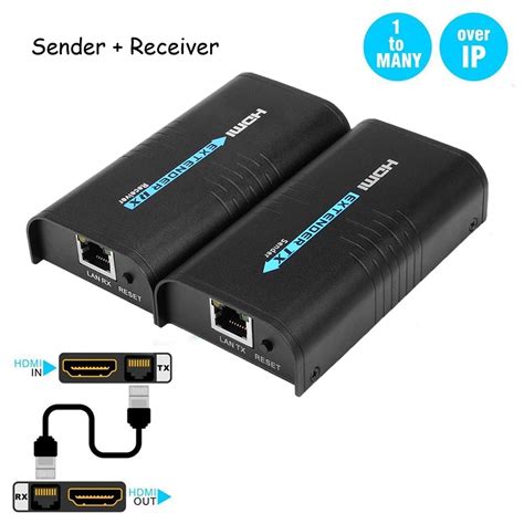 Hdmi Extender Over Ip 1080p V20 Transmitter Receiver Up To 120m Over Cat5e6 Cable Shopee