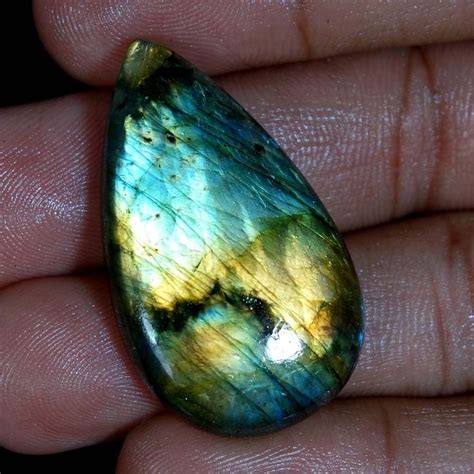 MULTI FIRE SPECTROLITE LABRADORITE PEAR CABOCHON LOOSE GEMSTONE 100