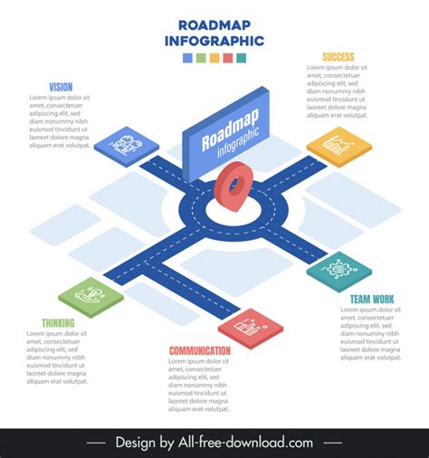 Roadmap Infographic Template 3d Geometric Vectors Images Graphic Art Designs In Editable Ai