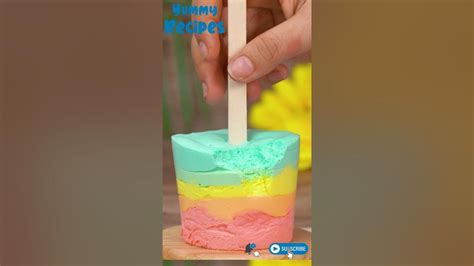 Easy Rainbow Popsicles Using Dixie Cups Yummy Recipes Shorts Youtube