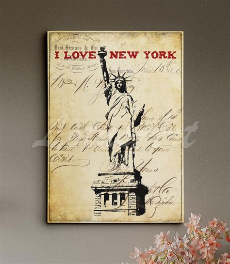 Statue of Liberty I Love New York Canvas Print Kitchen Decor Home Wall ...