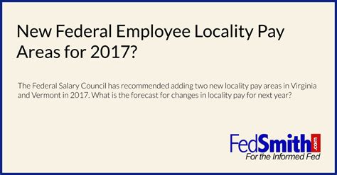 New Federal Employee Locality Pay Areas For 2017