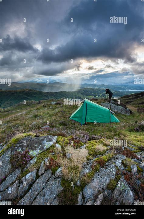 Wildcamping On Lingmoor Fell In The Lake District National Park With An