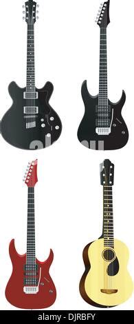 Punk Rock Collection Electric Guitar Monochrome Icon Star Shaped