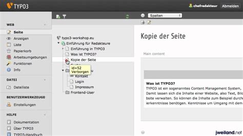 TYPO3 6 2 für Redakteure Teil 04 Seiten verschieben und kopieren