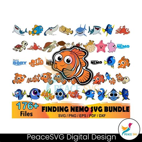 176 Files Disney Finding Nemo Bundle Svg Peacesvg