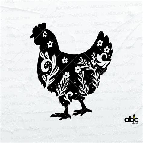 Floral Chicken Svg File Chicken Svg Hen Svg Chicken Farm Svg Flower