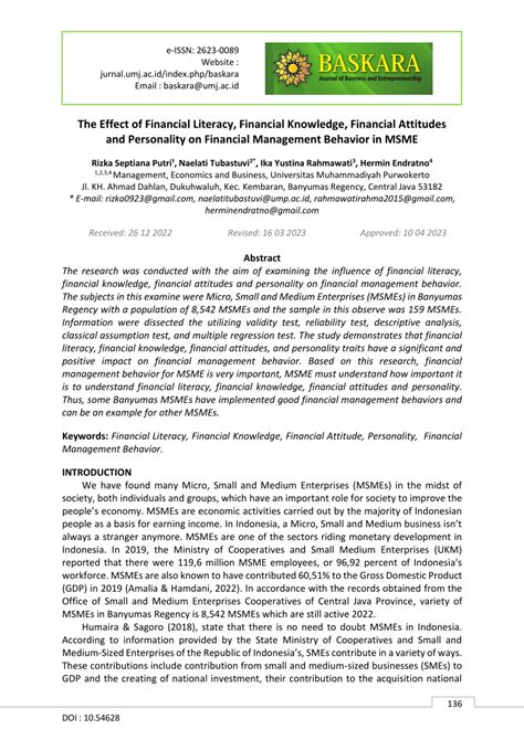 PDF The Effect Of Financial Literacy Financial Knowledge Financial