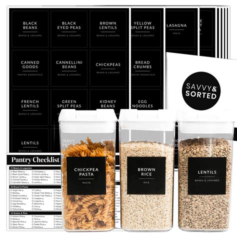 Buy Black Pantry Labels For Food Containers Food Labels For