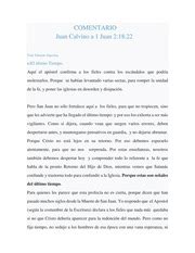 Comentario A 1 Juan 2 18 22 Pdf By Juan Calvino Presbiteriano