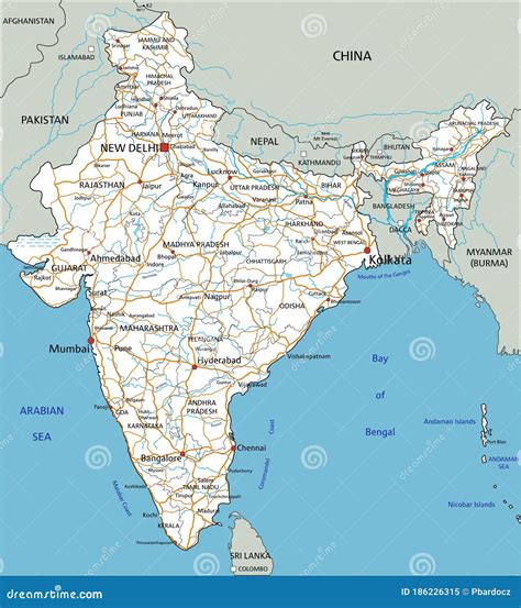 Road Map Of India - Wayne Baisey