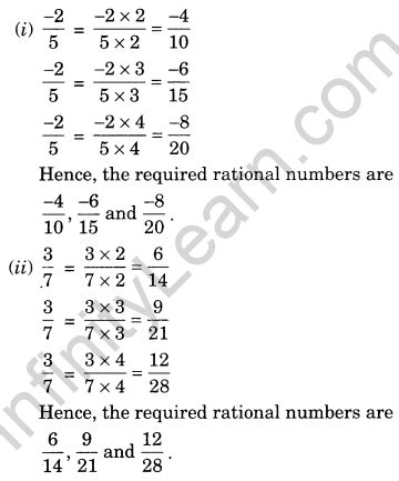 Important Questions For CBSE Class 7 Maths Chapter 9 Rational Numbers