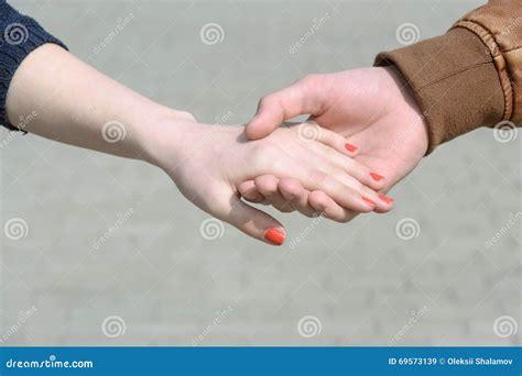 Closeup Portrait. Boy and Girl Holding Hands. Stock Image - Image of ...