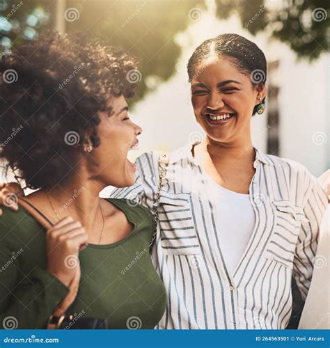 We Grew Up Together. Two Cheerful Young Friends Standing Together while