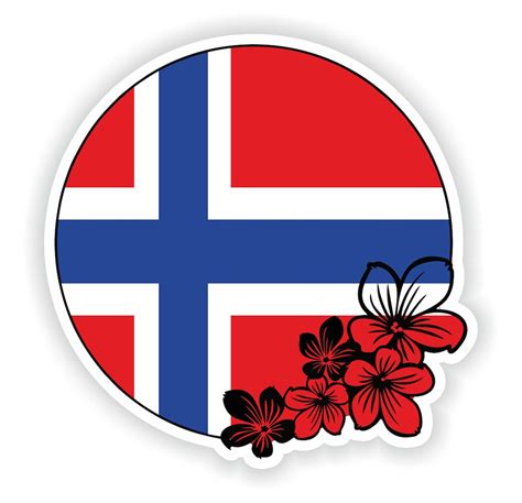 Norway Sticker Round Flag For Laptop Book Fridge Guitar Etsy