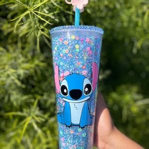 Rhinestone Lilo And Stitch Snow Globe Tumbler Lilo And Stitch Tumbler