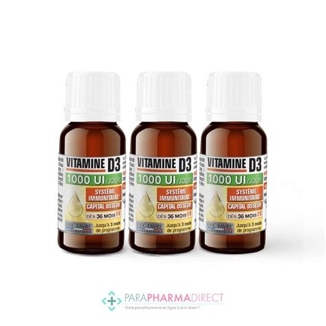 Eric Favre Vitamine D3 1000UI Système Immunitaire 3x20ml Paraphamadirect