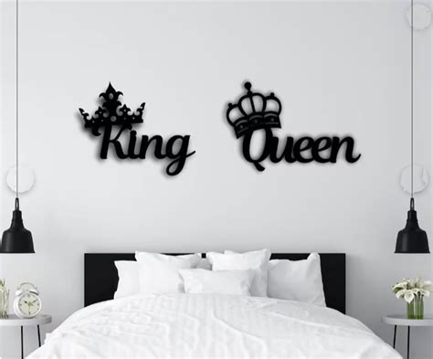 King & Queen Acrylic Wall Decor Large Modern Bedroom - Etsy
