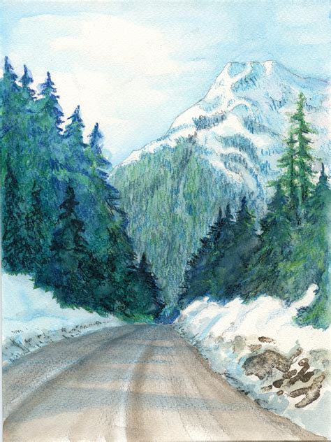 Watercolor Pencil Landscape at PaintingValley.com | Explore collection ...