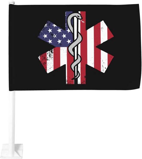 Amazon EMS Star Of Life EMT Paramedic Medic American Flag Car