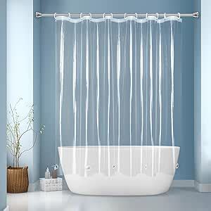 Amazon EurCross Clear Shower Curtain Liner Short Length 68 Inches