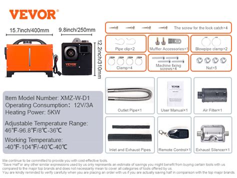 VEVOR Diesel Air Heater All-in-one 12V 5KW Bluetooth App LCD for Car RV Indoors | VEVOR US