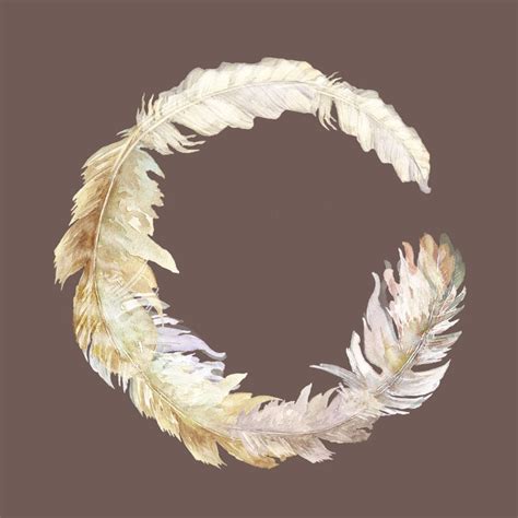 Watercolor Wreath Clipart Feather Wreath Clipart Boho Wreath Etsy