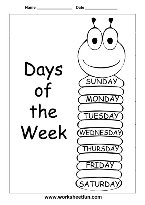 Days Of The Week Activities For Preschool