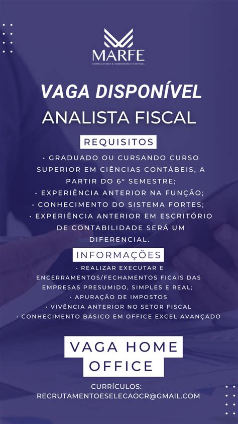 Vaga Para Analista Fiscal Portal Vagas