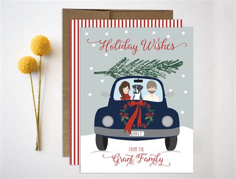 12 Gorgeous, Custom-illustrated Portrait Christmas Cards with your Faces!