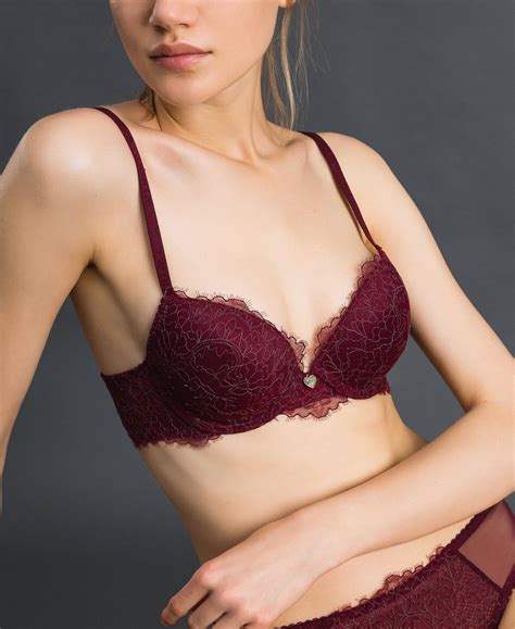 Reggiseno Push Up In Pizzo Bicolore