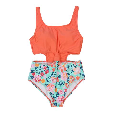 Mandarine Girls Kauai Island Open Side One Piece Swimsuit Sportchek