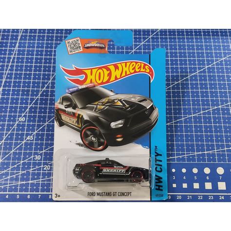Hot Wheels Ford Mustang Gt Concept White Black Sheriff Police Ab Shopee Malaysia