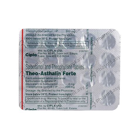 Buy Theo Asthalin Forte Strip Of 20 Tablets Online At Flat 18 Off