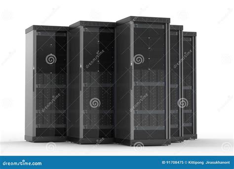 Server Computer Cluster Stock Image Image Of Rendering 91708475