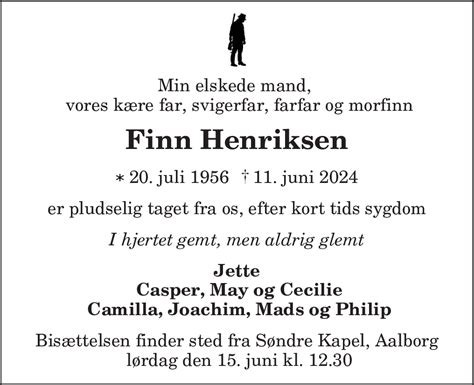 D Dsannonce For Finn Henriksen Nordjyske Dk