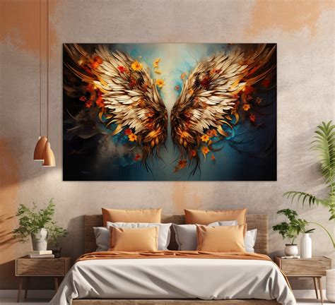 Abstract Angel Wings Painting, Wings Canvas Print, Religious Wall Art ...