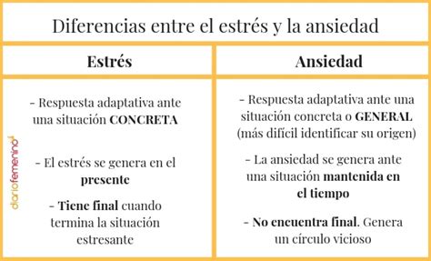 10 Diferencias Entre Estrés Y Ansiedad Características