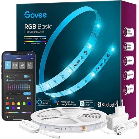 Govee Ruban LED 5m Bande LED RGB WiFi Fonctionnant Avec Alexa Et