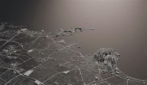 Premium Photo | Doha Qatar city map aerial view minimal design 3D Rendering