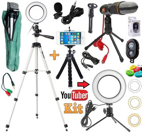 Kit Youtuber Profissional Trip M Lapela Microfone Mesa Pc