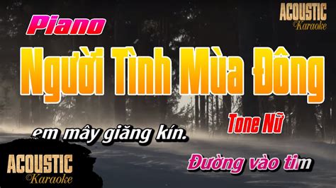 Người Tình Mùa Đông Karaoke Beat Acoustic Piano Tone Nữ YouTube