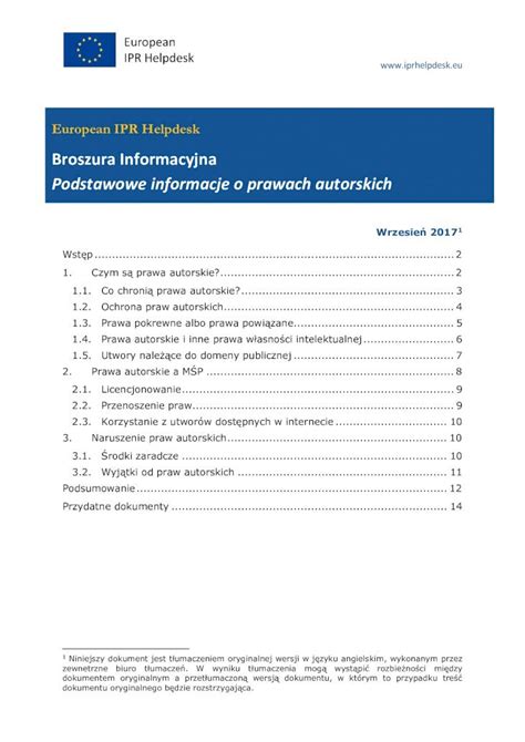 Pdf Broszura Informacyjna Podstawowe Informacje O Prawach