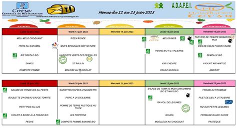 Menu De La Cantine Du Mois De Juin Et Juillet 2023 Mairie De Saint