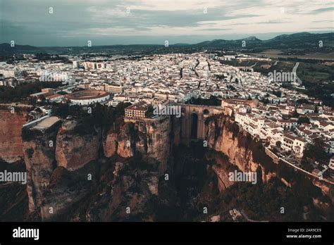 Ronda aerial view with old buildings in Spain Stock Photo - Alamy