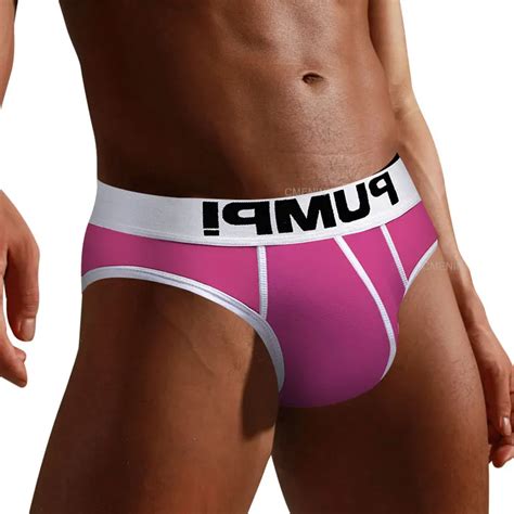 Ropa interior Sexy de algodón para hombre calzoncillos transpirables Bikini Gay nueva marca