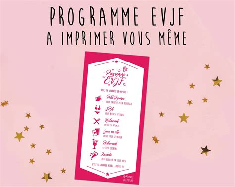 Programme Enterrement De Vie De Jeune Fille Imprimer Etsy